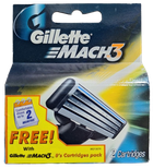 Сменные картриджи для бритья (лезвия) мужские Gillette Mach3, 2 шт