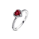 Серебряное кольцо "Красное сердце" 60