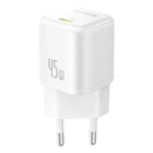 Зарядний мережевий пристрій Baseus PicoGo GaN Fast Charger 45W Type-C з функцією швидкої зарядки QC3.0+PD3.0 (P10176800213-00) White