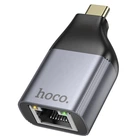 Компактный Переходник Hoco UA35 Type-C to RJ45 Metal grey