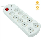 Сетевой фильтр PowerPlant 10м, 3x1. 5мм2, 10а, 10 розеток, 2xUSB, евро, 100% медь (YS-N6065 / 10)