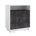 Комод с 3 ящиками К-1 Ш 800 / В 900 / Г 450 мм Белый + Бетон Темный, MyROOM