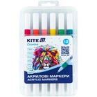 Набір акрилових маркерів Kite Creative 12 шт K-1156 у пластиковому футлярі