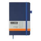 Книга записна Buromax Etalon 125*195мм 96 аркушів у лінію обкладинка штучна шкіра Синя (BM.291260-02)