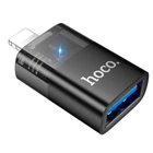 Переходник Hoco iP male to USB female OTG transparent adapter UA36 |480Mbps| черный