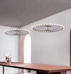 Люстра светодиодная подвесная LED светильник для квартиры на потолок лэд 26624 Черный 25-115х70х70 см. 4505918