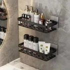 Настенная полка-органайзер для хранения в ванную комнату Storage Rack AND197 (2 штуки) black