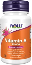 Витамин Now Foods А Vitamin A 25 000 IU (250 softgels) нау фудс