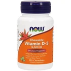 Витамин D3 с Ментоловым Вкусом Vitamin D3 Now Foods 5000 МЕ 120 жевательных таблеток