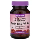 Вітамін В12 та Фолієва кислота Смак Малини Earth Sweet Chewables Bluebonnet Nutrition 180 жувальних таблеток