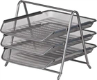 Лоток горизонтальный для бумаг BUROMAX металл, 3 в 1 (350*295*270) серебристый BM.6252-24