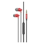 Проводные вакуумные наушники HOCO M90 Delight wired digital earphone with microphone, 3.5mm, 1.2m, red
