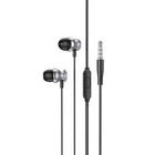 Проводные наушники HOCO M106 Fountain metal universal earphones with microphone, 3.5mm, 1.2m, grey