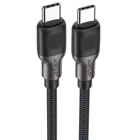 USB кабель Type-C to Type-C 60Вт 1.2м, силиконовая оплетка, черный