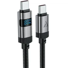 Кабель Acefast C15-03 USB 2.0 Type-C to Type-C 1.2 м 60W 3A digital display Black (6974316283720)