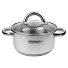 Каструля індукційна Ofenbach Casserole із нержавіючої сталі 1.5л зі скляною кришкою (246115)