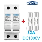 Тримач з 2-ма запобіжниками по 32А 2P 32A 10х38мм 1000V DC для сонячних панелей (PV систем) TOMZN TOPV-32 DIN