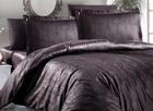 Турецкое постельное белье First Choice сатин-жаккард DARK Athena Brown евро