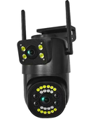 Вулична камера відеоспостереження PTZ 2L V21 4G V380Pro з двома обʼєктивами WiFi Чорна (127-14-16949)