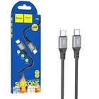USB кабель HOCO X86 Type-C/Type-C silicone cable 60W (1 м), Чорного кольору