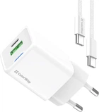 Сетевое зарядное устройство ColorWay GaN Mini 35W PD Port PPS USB (Type-C PD + USB QC3.0) + cable Type-C White (CW-CHS055PDC-WT)