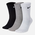 Набір чоловічих шкарпеток 3 пари Nike U Nk Everyday Csh Crw 3Pr 132 SX7664-964 38-42 (M) Білий/Сірий/Чорний (194955549131)