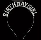 Обруч для волосся металевий з камінцями BIRTHDAY GIRL Срібло