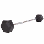 Штанга фіксована вигнута гумова Rubber Hexagon Barbell Zelart TA-6231-35 35 кг