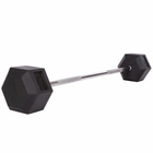 Штанга фиксированная прямая обрезиненная Rubber Hexagon Barbell Record TA-6230-45 45 кг
