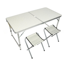 Стол раскладной для пикника и рыбалки Folding Table с 4 стульями Белый Мрамор