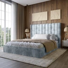Двуспальная кровать Lion Нино Silk 301 Дымчатый 160x200 см (Lion-045043)