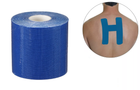 Кінезіо Тейп 7.5см х 5м спортивна тейп стрічка Kinesiology Tape, темно-синій