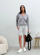 Жіночий в’язаний ажурний кардиган ARTKNIT S-M Сірий (ak35651)