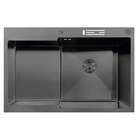 Мойка MIXXUS MH7849R-HK NANO-BLACK (3.0/0.9) из нержавеющей стали "глубокое крыло", с подставкой под