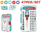 Набір TOTAL TACSD30476 Т-подібна викрутка,біти, головки, 47шт. (7049912)