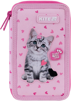Пенал шкільний без наповнення Kite Studio Pets 2 відділення 20x12x4.5 см Рожевий (SP25-623)
