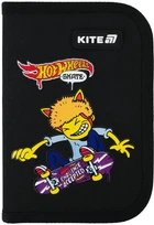 Пенал школьный без наполнения Kite Hot Wheels Skate 1 отделение 2 отворота 20.5х14х4 см Черный (HW25-622-2)