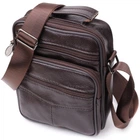 Небольшая вертикальная сумка с ручкой для мужчин из натуральной кожи VINTAGE Bag 22865 Коричневый