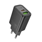 Мережевий зарядний пристрій Hoco N63 Gentle PD30W+QC3.0 (1USB-A/1C) Black