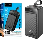 Зовнішній акумулятор (Power Bank) Hoco J123C 22.5W 60000mAh LED Light (FCP, PD3.0, QC3.0) 1C+3A Black (39282)