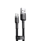 Кабель Baseus Cafule Type-C 3A 0.5m Grey Black