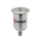 Бачок INTERTOOL металлический для HVLP мини с внутренней резьбой M14x1, 125мл