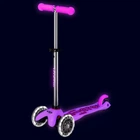 Трехколесный самокат Mini Micro Deluxe Glow LED светится в темноте - Морозный розовый
