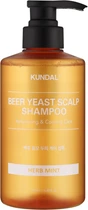 Пивной шампунь Beer Yeast Hair Loss Relief Shampoo Fig Mint Tea Kundal оздоровительный 500 мл