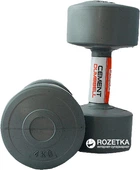 Гантели пластиковые пара LiveUP CEMENT DUMBELL серый 2х4кг LS2003-4