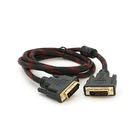Кабель Merlion Dvi-Dvi 1.5m, 2 ферити, обплетення, Black/Red, 24/24pin, (Пакет) Q200