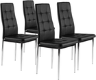Zestaw krzeseł do kuchni i salonu ModernHome by Multistore pikowane 4 szt szare (5904224306649)