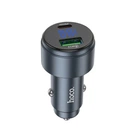 Автомобільний зарядний пристрій HOCO Z57B Glorious 63W dual-port digital display PD45W+QC3.0 car charger Metal Grey (6942007633161)