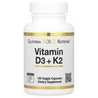 Вітаміни Д3 та К2 California Gold Nutrition (Vitamin D3+K2) 5000 МО/120 мкг 180 шт