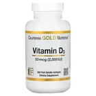 Витамин Д D3 2000 МЕ California Gold Nutrition 360 капсул из рыбьего желатина